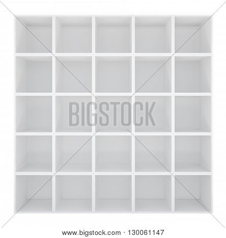 White wooden cupboard on white background. 3D rendering