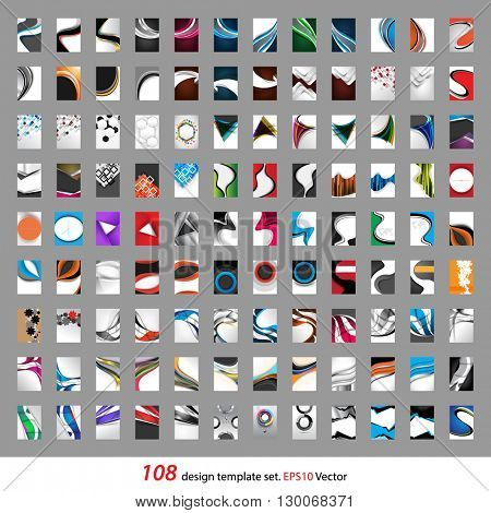 108 large collection flat layout marketing leaflet brochure advertisement sample template design. eps10 vector