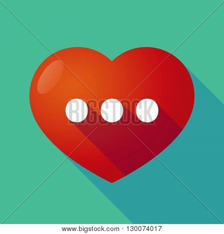 Long Shadow Red Heart With  An Ellipsis Orthographic Sign