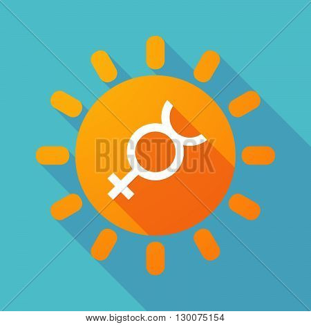 Long Shadow Sun With  The Mercury Planet Symbol