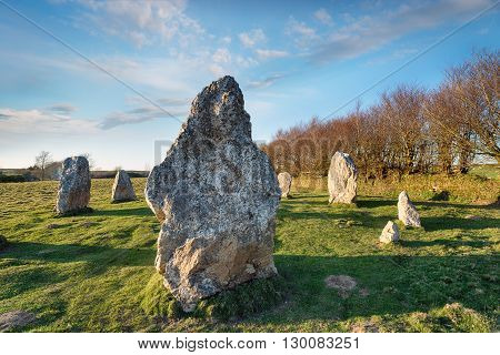 Standing Stones At Duloe In Cornwall