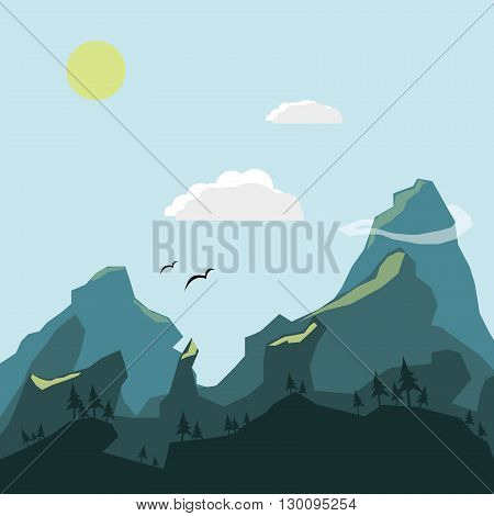 Landscape in minimalist style. EPS 10. Vector