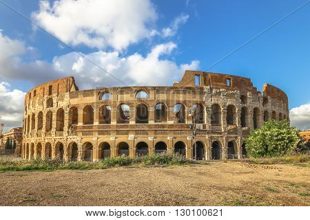 The Colosseo, Colosseum, Flavian Amphitheatre, is the largest amphitheater in the world and one of the symbols of Italy. Symbol of Rome, located in historical center, a Unesco Heritage Site.
