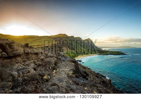 South shore of Oahu as seen from the Makapuu vista