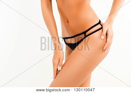 Close Up Photo Of Shapely Woman's Hip With Sexy Black Pants