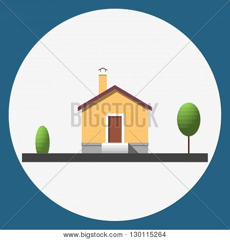 home building flat icon,  Family suburban home. Vector illustration.
