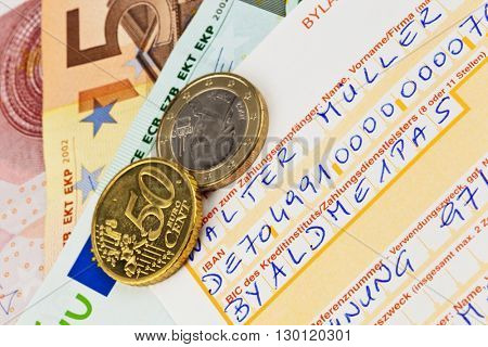 payment slip with iban number