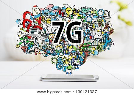 7G Concept With Smartphone