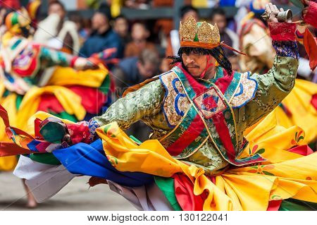 Performer At Jakar Dzong Traditional Culture Festival In Bumthang, Bhutan