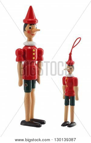 Pinocchio Toy Statue Isolated On White