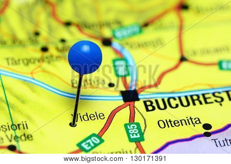 Videle pinned on a map of Romania