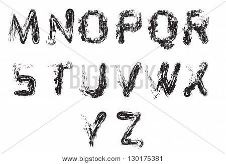 Set grunge alphabet. Vector element for your design