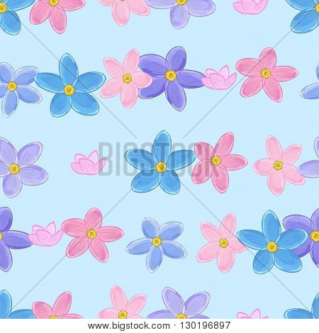 Floral seamless pattern with forget-me-not. Forget me not flowers. Digital paper