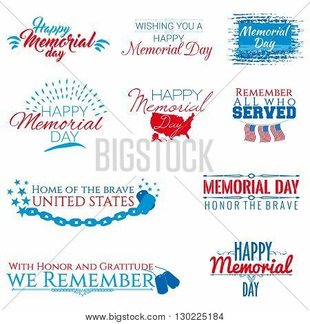 A collection of ten banners on Memorial day