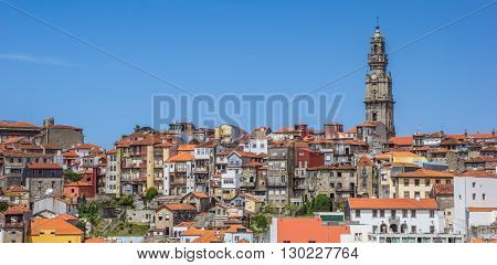 Panorama Of Porto Skyline With Rooftops And Church Tower