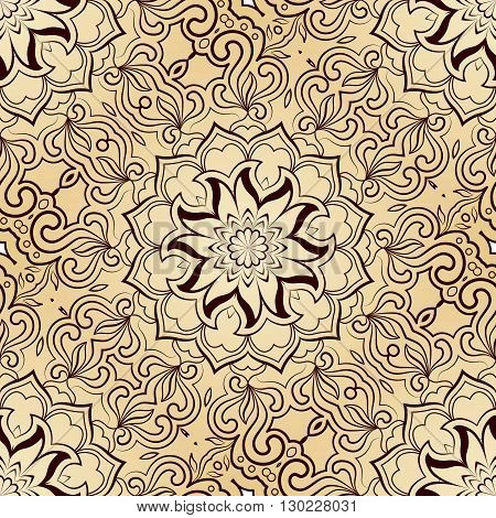 Bright seamless abstract pattern mandala. Vector design template for art.