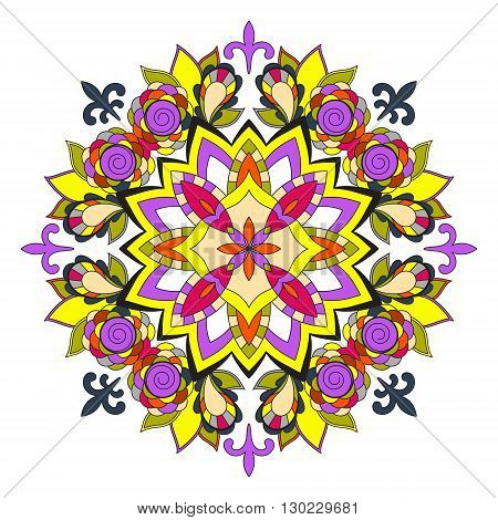 Bright abstract pattern, mandala. Vector design template for art.