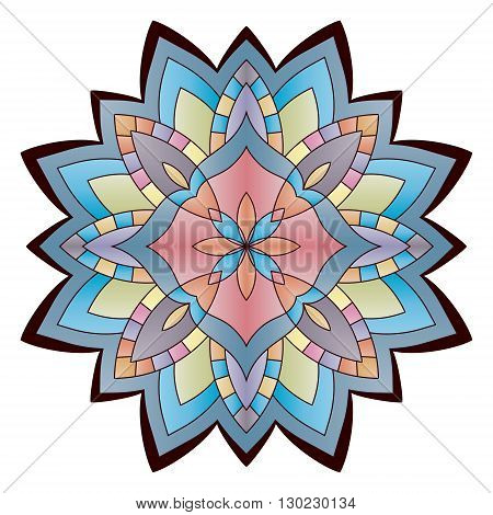 Bright abstract pattern, mandala. Vector design template for art.