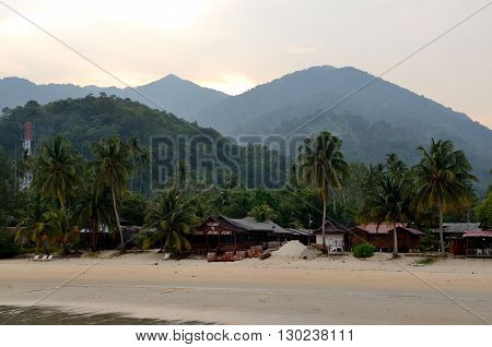 Tioman Island/Malaysia - September 2012: Juara Mutiara Resort on the Juara beach, Tioman Island, Malaysia.