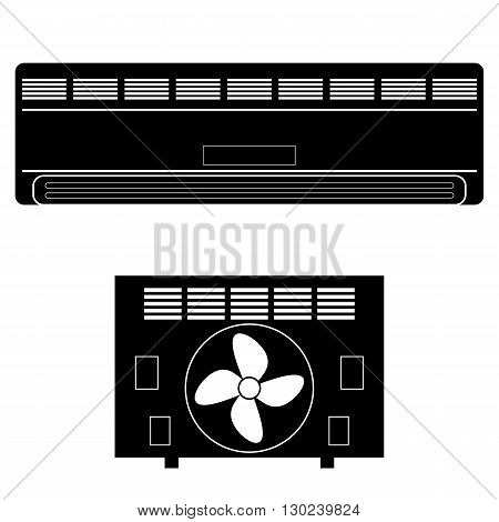 Wall-mounted Air Conditioner Icon. Air Purifier. Air Conditioner on the Wall.