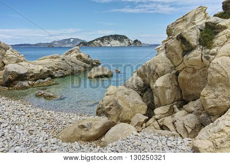 Amazing view of marathia beach at Zakynthos island, Greece