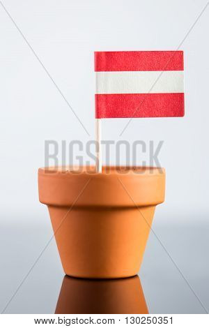 Plant Pot With Austrian Flag