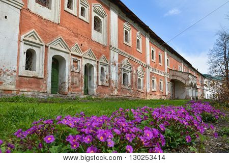 Monastic cells of ancient Christian monastyre.Yaroslavl Russia.