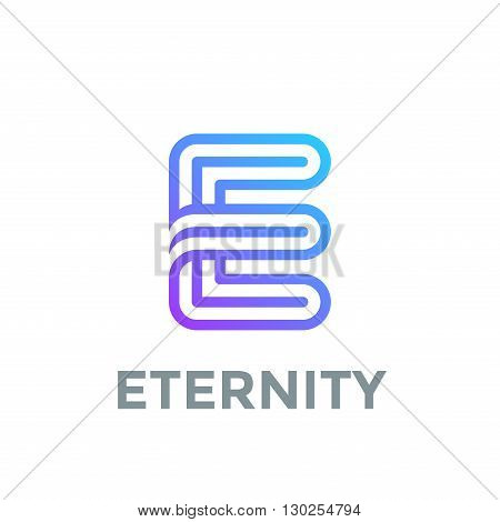 Letter E Logo design vector template. Font Lines Logotype