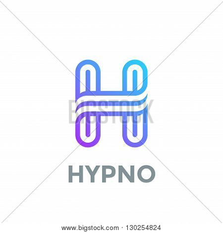 Letter H Logo design vector template. Font Lines Logotype