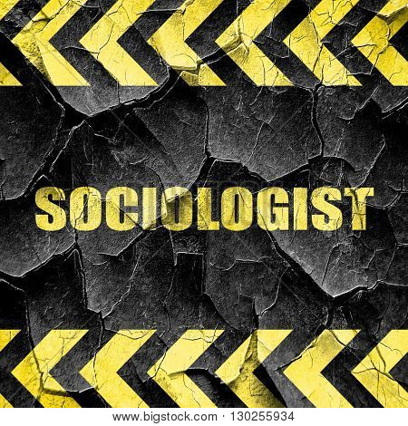 sociologist, black and yellow rough hazard stripes