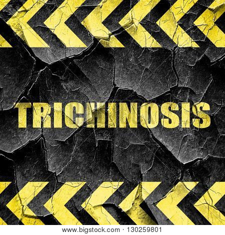 trichinosis, black and yellow rough hazard stripes