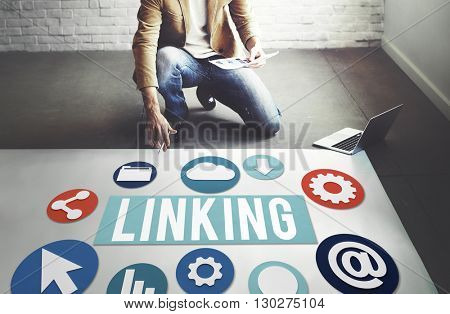 Linking Internet Connection Website Concept