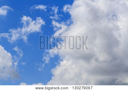 White clouds in the blue sky. Synoptics