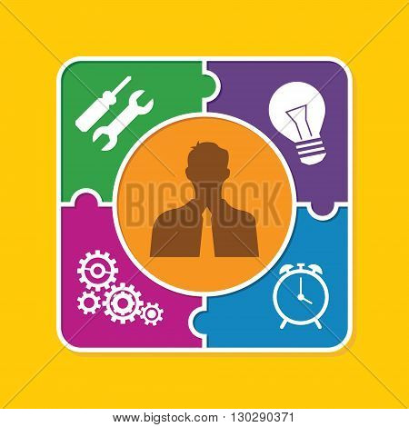 good personality people puzzle style illustration concept