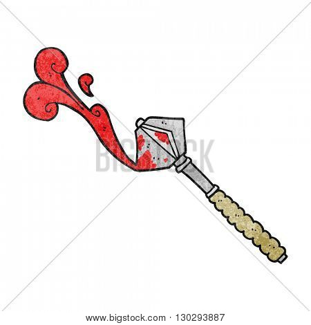 freehand drawn texture cartoon bloody medieval mace