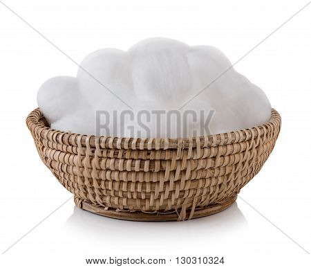 Closeup cotton wool on white background. cotton wool