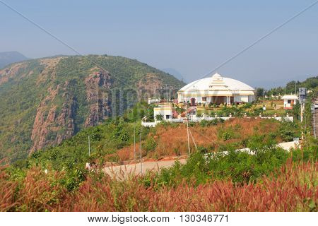 Hindhu temple on the cliff in Visakhapatnam, India
