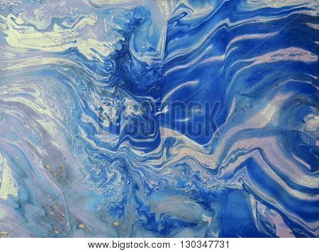 Blue paint texture abstract backdrop. Artistic image.