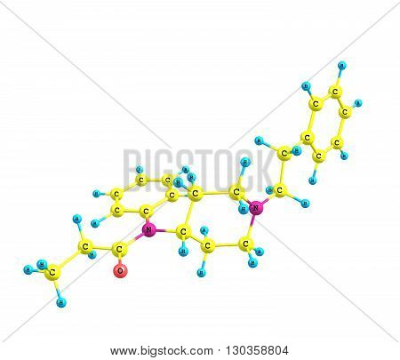 Fentanyl - fentanil Sublimaze Actiq Durogesic Duragesic Fentora Matrifen Haldid - is a potent synthetic opioid analgesic with a rapid onset and short duration of action. 3d illustration