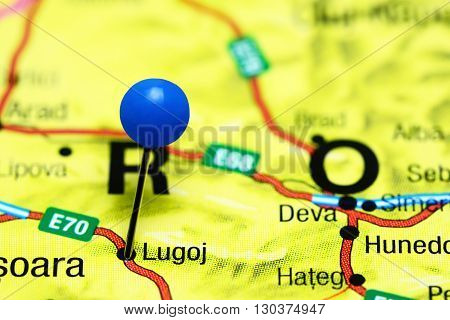 Lugoj pinned on a map of Romania