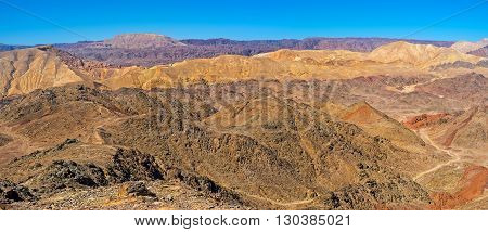 Zefahot Mount is the best choisy for the easy hike and overlook the unique landscape Eilat.