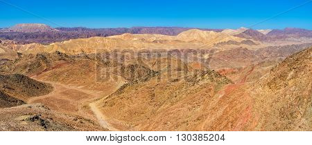 The hiking to Eilat mountains is the popular tourist attraction in Israel.