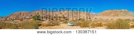EILAT ISRAEL - FEBRUARY 23 2016: The hiking in Eilat mountains along the Texas ranch on February 23 in Eilat.