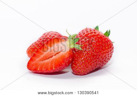 juicy delicious strawberries, strawberries on a white background