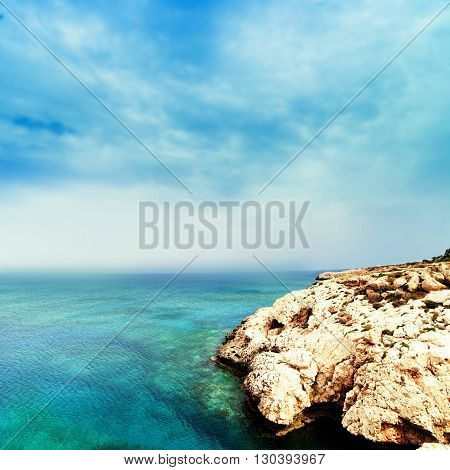 Sea shore and stones / Sea Beach background / Seascape