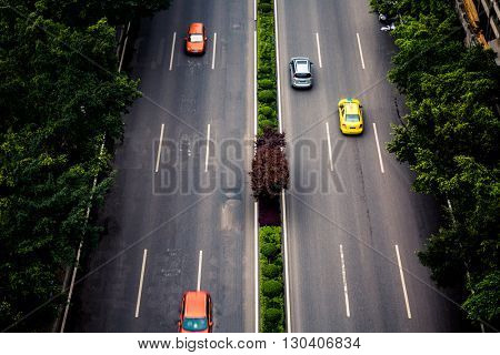 traffic through city, cityscape of china.
