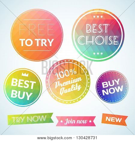 Vector set vintage labels sale choise buy text