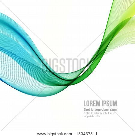 Abstract vector background, blue and green transparent waved lines for brochure, website, flyer design.  Blue and green smoke wave. Blue and green  wavy background