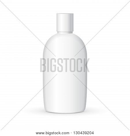 Cream, Shampoo, Gel Or Lotion Plastic Bottle On White Background Isolated. Mock Up Template Ready For Your Design. Product Packing Vector EPS10