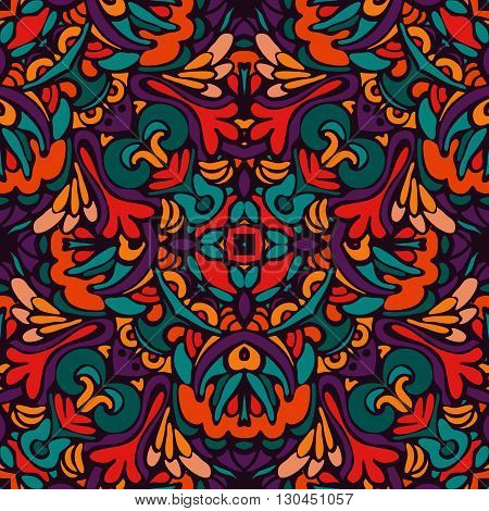 tribal ethnic bohemia fashion abstract indian, seamless wavy background.